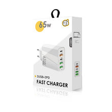 Load image into Gallery viewer, 65W Dual PD Type-C + 3 x USB Multi Port Charger for Phone and Tablet PC, EU Plug, EU Plug