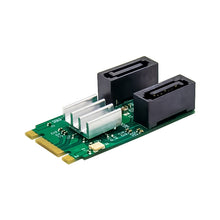 Load image into Gallery viewer, ST551 6Gbps PCIe B+M key to 2 Port SATA 3.0 Card M.2 to dual SATA  Adapter, ST551