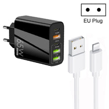 Load image into Gallery viewer, 65W Dual PD Type-C + 3 x USB Multi Port Charger with 3A USB to 8 Pin Data Cable, EU Plug, EU Plug + USB to 8 Pin Cable