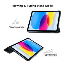 Load image into Gallery viewer, For iPad 10th Gen 10.9 2022 ENKAY Tri-fold Custer Texture Leather Stand Smart Case, For iPad 10th Gen 10.9 2022