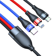 Load image into Gallery viewer, 40W 5A USB to Micro USB + USB-C / Type-C + 8 Pin Fast Charging Cable, Cable Length: 2m, 2m
