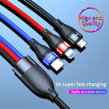 Load image into Gallery viewer, 40W 5A USB to Micro USB + USB-C / Type-C + 8 Pin Fast Charging Cable, Cable Length: 2m, 2m