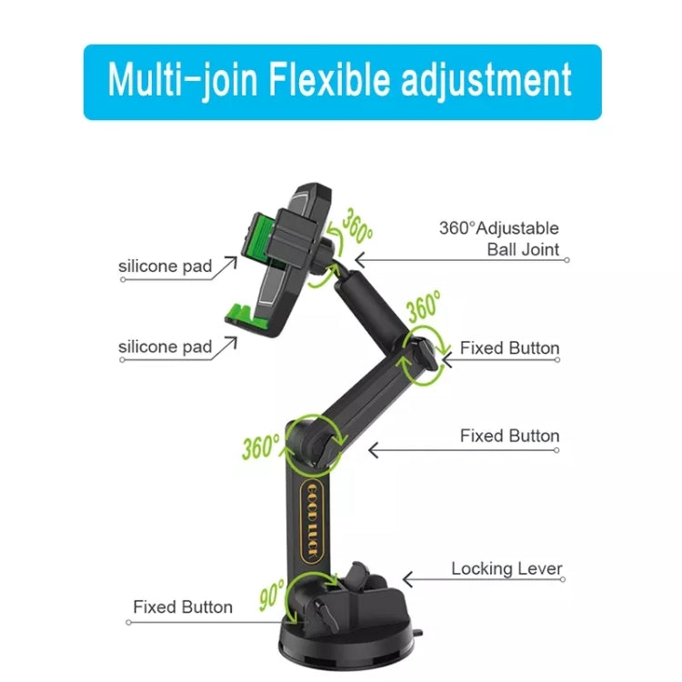 D001 Mount For Truck Excavator Forklift Long Arm Sturdy Cell Phone Holder, D001