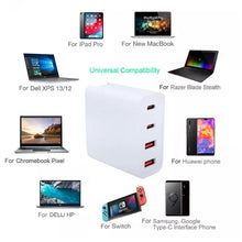 Load image into Gallery viewer, GaN 100W Dual USB + Dual USB-C/Type-C Multi Port Charger for Apple MacBook Series, US Plug, US / EU Plug, US / UK Plug, US / AU Plug, US / EU / UK Plug, US / EU / UK / AU Plug