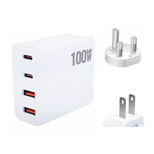 Load image into Gallery viewer, GaN 100W Dual USB + Dual USB-C/Type-C Multi Port Charger for Apple MacBook Series, US Plug, US / EU Plug, US / UK Plug, US / AU Plug, US / EU / UK Plug, US / EU / UK / AU Plug