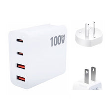 Load image into Gallery viewer, GaN 100W Dual USB + Dual USB-C/Type-C Multi Port Charger for Apple MacBook Series, US Plug, US / EU Plug, US / UK Plug, US / AU Plug, US / EU / UK Plug, US / EU / UK / AU Plug