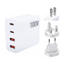 Load image into Gallery viewer, GaN 100W Dual USB + Dual USB-C/Type-C Multi Port Charger for Apple MacBook Series, US Plug, US / EU Plug, US / UK Plug, US / AU Plug, US / EU / UK Plug, US / EU / UK / AU Plug