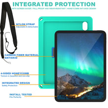 Load image into Gallery viewer, 360 Rotation Stand EVA Hard PC Tablet Case with Strap, For iPad 10th Gen 10.9 2022
