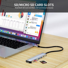 Load image into Gallery viewer, JUNSUNMAY 6 in 1 Type-C to 4K HDMI Docking Station Adapter USB-C PD Quick Charge Hub SD/TF Card Reader, JSM-HUB005