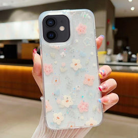 Fresh Small Floral Epoxy TPU Phone Case, For iPhone 12, For iPhone 12 Pro Max, For iPhone 12 Pro, For iPhone 11 Pro Max, For iPhone 11, For iPhone 11 Pro, For iPhone XR, For iPhone XS Max