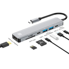 Load image into Gallery viewer, JUNSUNMAY 7 in 1 Type-C to 4K HDMI Docking Station Adapter PD Quick Charge Hub SD/TF Card Reader, JSM-HUB007
