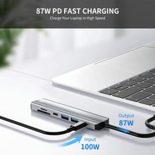 Load image into Gallery viewer, JUNSUNMAY 7 in 1 Type-C to 4K HDMI Docking Station Adapter PD Quick Charge Hub SD/TF Card Reader, JSM-HUB007