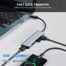 Load image into Gallery viewer, ENKAY Hat-Prince 5 in 1 Docking Station Adapter HUB SD/TF Card Reader, USB 3.0, Type-C