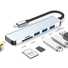 Load image into Gallery viewer, ENKAY Hat-Prince 6 in 1 Type-C to 4K HDMI Docking Station Adapter USB-C Hub SD/TF Card Reader, 6 in 1 Type-C to 4K HDMI