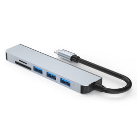 ENKAY Hat-Prince 6 in 1 Type-C to 4K HDMI Docking Station Adapter USB-C Hub SD/TF Card Reader, 6 in 1 Type-C to 4K HDMI