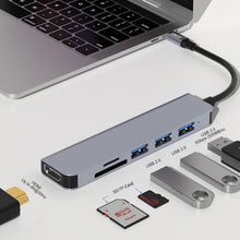 Load image into Gallery viewer, ENKAY Hat-Prince 6 in 1 Type-C to 4K HDMI Docking Station Adapter USB-C Hub SD/TF Card Reader, 6 in 1 Type-C to 4K HDMI