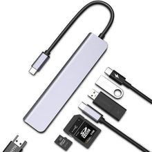 Load image into Gallery viewer, USB C Hub 7-in-1 USB C Multiport Adapter withHDMI 100W PD and SD/TF Card Reader