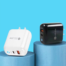 Load image into Gallery viewer, PD04 PD20W + QC18W Mobile Phone Charger with LED Indicator, US Plug, US Plug