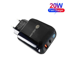 Load image into Gallery viewer, PD04 PD20W + QC18W Mobile Phone Charger with LED Indicator, EU Plug, EU Plug