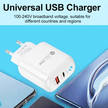 Load image into Gallery viewer, PD04 PD20W + QC18W Mobile Phone Charger with LED Indicator, EU Plug, EU Plug