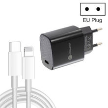 Load image into Gallery viewer, PD11 Single PD3.0 USB-C / Type-C 20W Fast Charger with 1m Type-C to 8 Pin Data Cable, EU Plug, EU Plug + Type-C to 8 Pin Cable