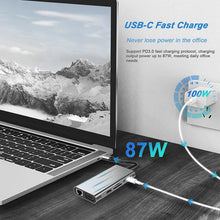 Load image into Gallery viewer, USB C HUB, USB C Adapter 11 in 1 Dongle with 4K HDMI, VGA, Type C PD, USB3.0, RJ45 Ethernet, SD/TF Card Reader, 3.5mm AUX, Docking Station Compatible with MacBook Pro/Air, Other Type C Laptops Devices