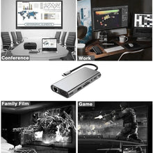 Load image into Gallery viewer, USB C HUB, USB C Adapter 11 in 1 Dongle with 4K HDMI, VGA, Type C PD, USB3.0, RJ45 Ethernet, SD/TF Card Reader, 3.5mm AUX, Docking Station Compatible with MacBook Pro/Air, Other Type C Laptops Devices