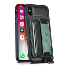 Load image into Gallery viewer, Suteni H13 Card Wallet Wrist Strap Holder PU Phone Case, For iPhone X / XS, For iPhone XR, For iPhone XS Max