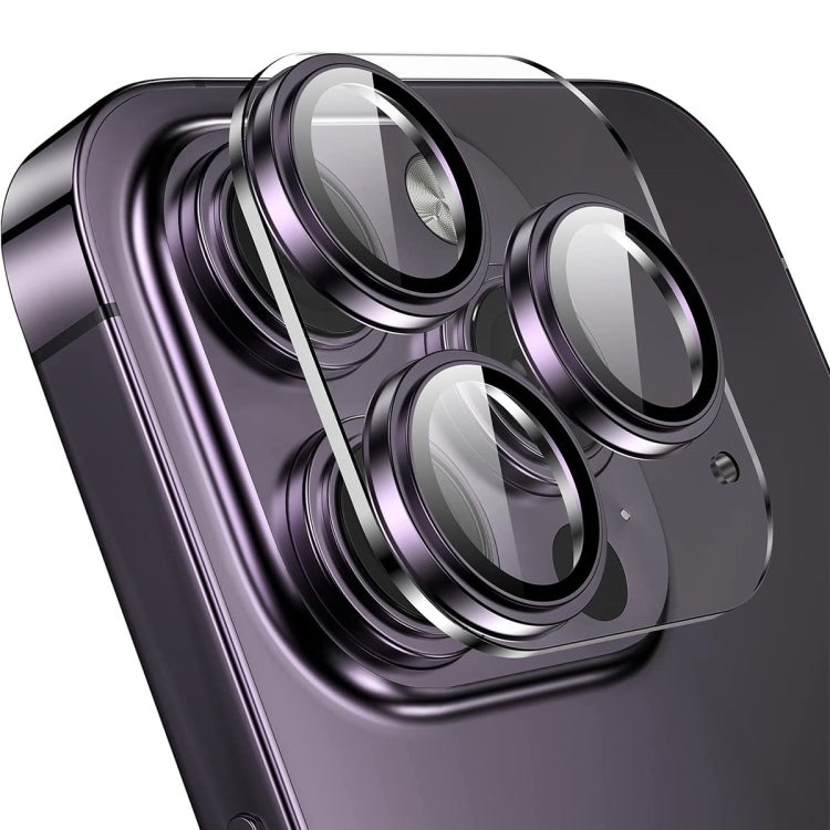 For iPhone 14 Pro / 14 Pro Max ENKAY Hat-Prince 9H Rear Camera Lens Tempered Glass Aluminium Alloy Film