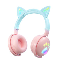 Load image into Gallery viewer, KE28 RGB Cute Cat Ears Bluetooth Wireless Music Headset with Detachable Mic