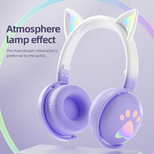 Load image into Gallery viewer, KE28 RGB Cute Cat Ears Bluetooth Wireless Music Headset with Detachable Mic