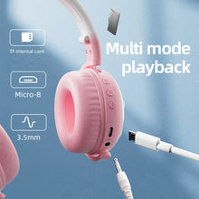 Load image into Gallery viewer, KE28 RGB Cute Cat Ears Bluetooth Wireless Music Headset with Detachable Mic
