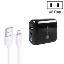 Load image into Gallery viewer, PD04 Type-C + USB Mobile Phone Charger with USB to 8 Pin Cable, US Plug, US Plug + USB to 8 Pin Cable