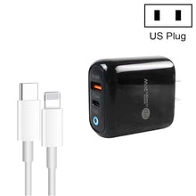 Load image into Gallery viewer, PD04 Type-C + USB Mobile Phone Charger with Type-C to 8 Pin Cable, US Plug, US Plug + Type-C to 8 Pin Cable