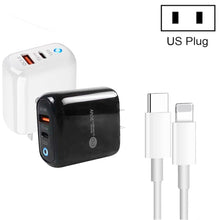 Load image into Gallery viewer, PD04 Type-C + USB Mobile Phone Charger with Type-C to 8 Pin Cable, US Plug, US Plug + Type-C to 8 Pin Cable