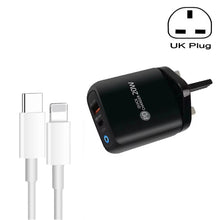 Load image into Gallery viewer, PD04 Type-C + USB Mobile Phone Charger with Type-C to 8 Pin Cable, UK Plug, UK Plug + Type-C to 8 Pin Cable