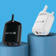 Load image into Gallery viewer, PD04 Type-C + USB Mobile Phone Charger with Type-C to 8 Pin Cable, UK Plug, UK Plug + Type-C to 8 Pin Cable