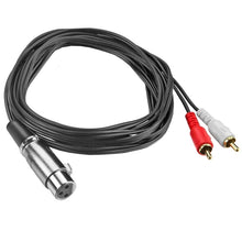 Load image into Gallery viewer, JUNSUNMAY 2 RCA Male to XLR Female Stereo Audio Cable, 0.15m, 1.5m, 3m