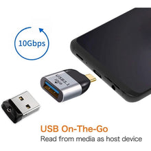 Load image into Gallery viewer, USB 3.0 Type A Female to USB 3.1 Type C Male Host OTG Data 10Gbps Adapter for Laptop &amp; Phone
