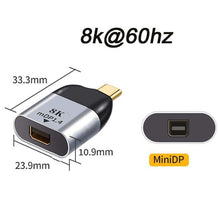 Load image into Gallery viewer, 8K 60Hz Type-C to Mini Display Port Adapter for Tablet Phone Laptop