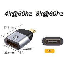 Load image into Gallery viewer, USB Type C to DP Display Port Converter 4K 60hz for Tablet Phone Laptop