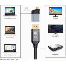 Load image into Gallery viewer, USB Type C to DP Display Port Converter 4K 60hz for Tablet Phone Laptop