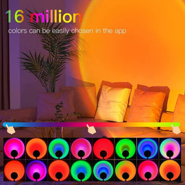 RLD-021 Rainbow Sunset Projector LED USB Bluetooth Wifi RGB Night Light, RLD-021
