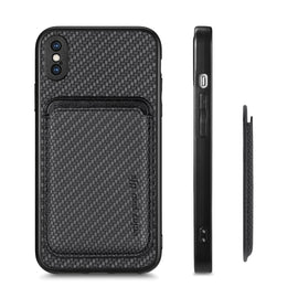 Carbon Fiber Leather Card Magsafe Magnetic Phone Case, For iPhone X / XS, For iPhone  XR, For iPhone XS Max, For iPhone 11 Pro Max, For iPhone 12 mini, For iPhone 13 mini, For iPhone 13 Pro Max, For iPhone 14, For iPhone 14 Plus