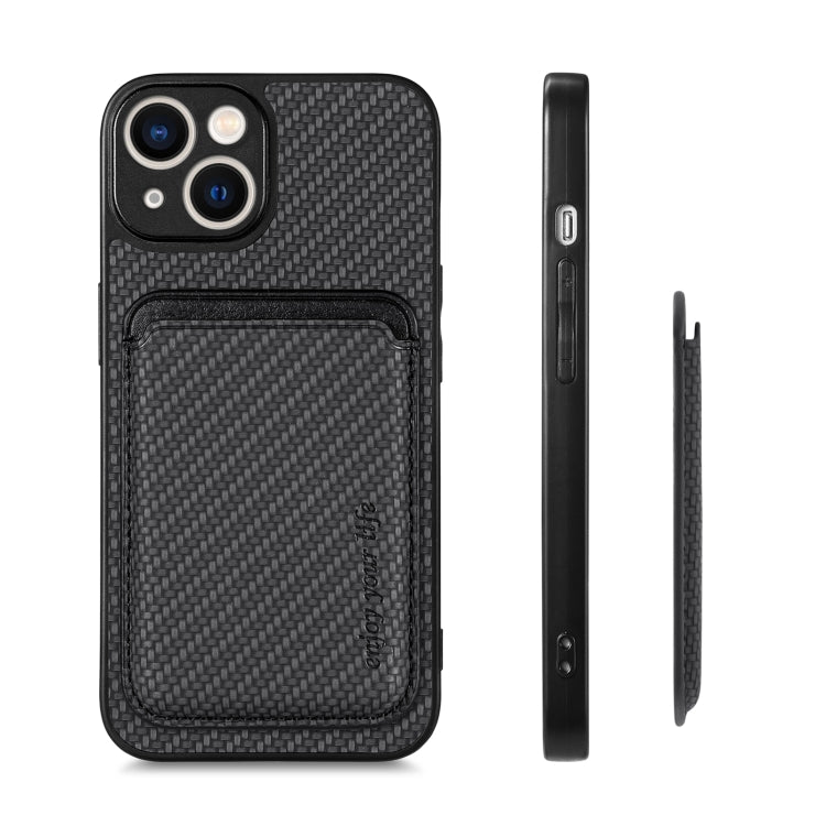 Carbon Fiber Leather Card Magsafe Magnetic Phone Case, For iPhone 14 Pro, For iPhone 14 Pro Max