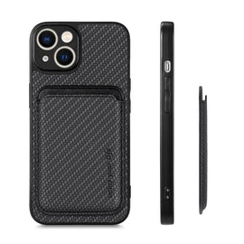 Carbon Fiber Leather Card Magsafe Magnetic Phone Case, For iPhone 14 Pro, For iPhone 14 Pro Max