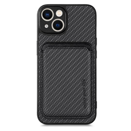 Carbon Fiber Leather Card Magsafe Magnetic Phone Case, For iPhone 14 Pro, For iPhone 14 Pro Max