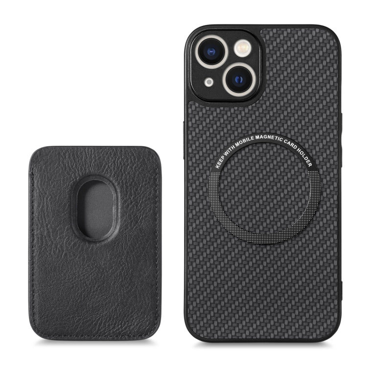 Carbon Fiber Leather Card Magsafe Magnetic Phone Case, For iPhone 14 Pro, For iPhone 14 Pro Max