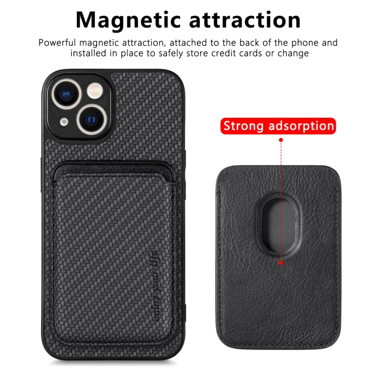 Carbon Fiber Leather Card Magsafe Magnetic Phone Case, For iPhone 14 Pro, For iPhone 14 Pro Max