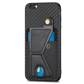Carbon Fiber Wallet Flip Card K-shaped Holder Phone Case, For iPhone 6 / 6s, For iPhone 6 Plus / 6s Plus, For iPhone SE 2022 / 2020 / 7 / 8, For iPhone 7 Plus / 8 Plus, For iPhone X / XS, For iPhone XR, For iPhone XS Max, For iPhone 11, For iPhone 11 Pro